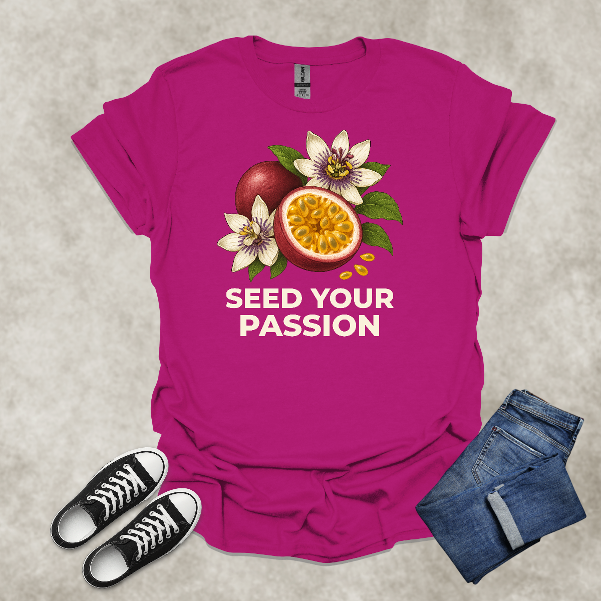 SEED YOUR PASSION — Botanical Graphic Tee: Unisex Softstyle T-Shirt