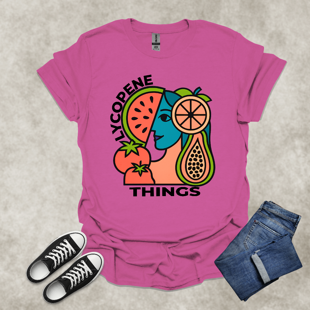 LYCOPENE THINGS — Abstract Produce Art Tee: Unisex Softstyle T-Shirt