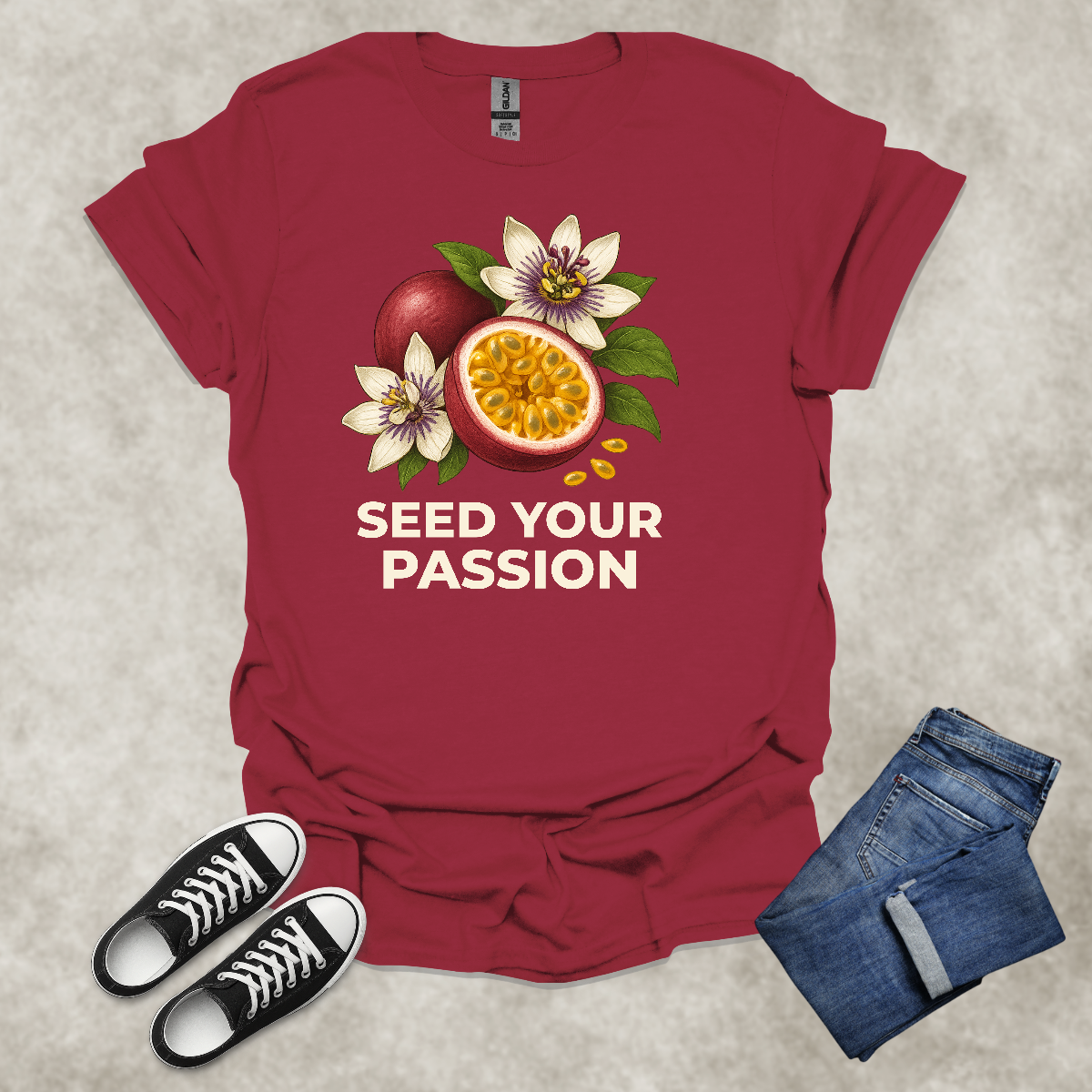 SEED YOUR PASSION — Botanical Graphic Tee: Unisex Softstyle T-Shirt