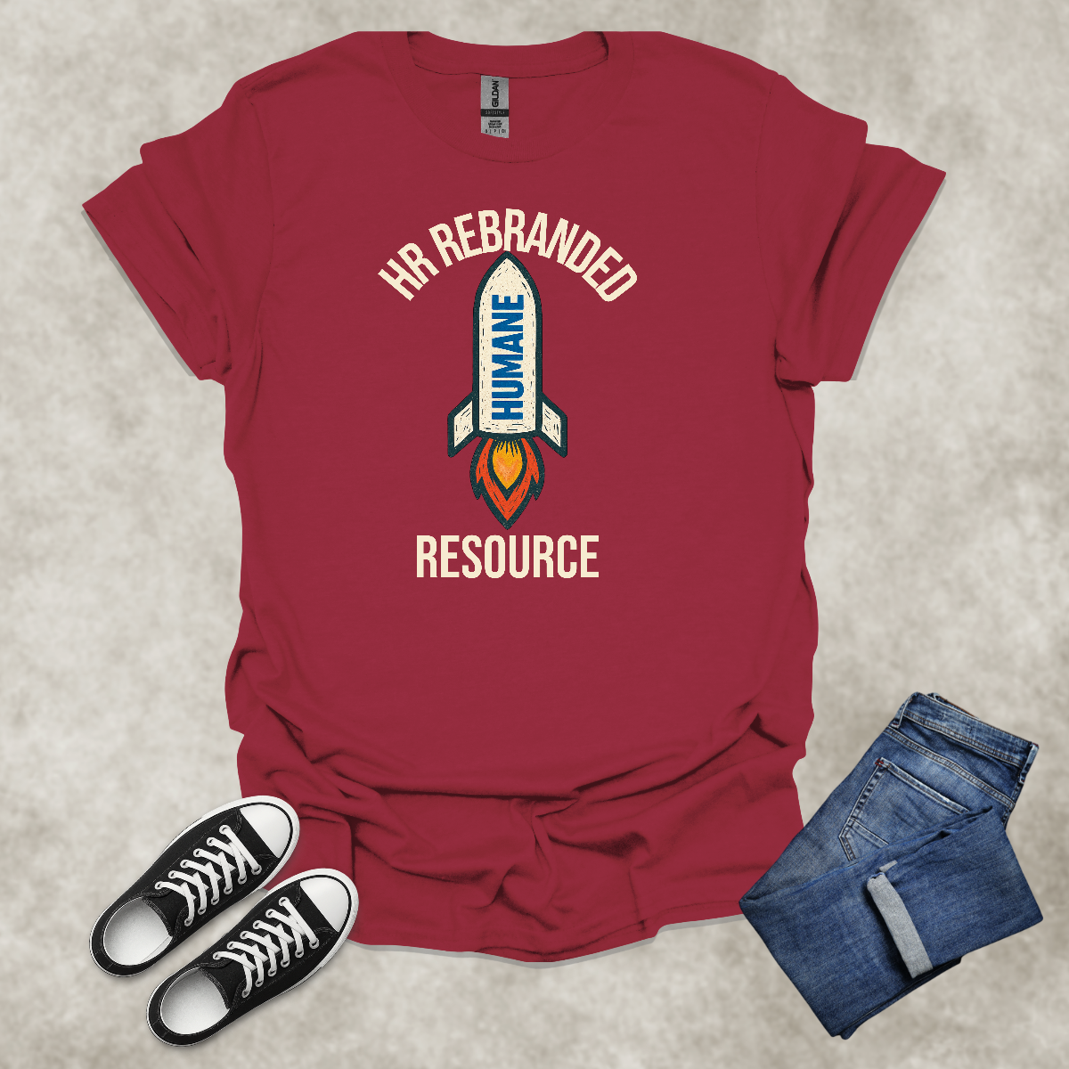 HR REBRANDED: HUMANE RESOURCE — Corporate Satire Tee: Unisex Softstyle T-Shirt