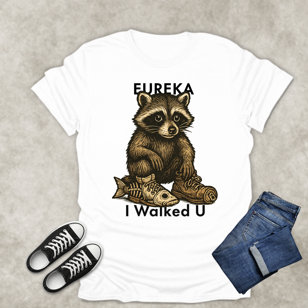 EUREKA I WALKED U — Surreal Animal Art Tee: Unisex Softstyle T-Shirt