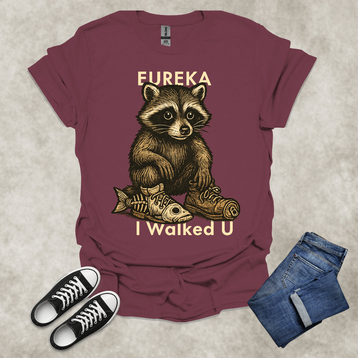 EUREKA I WALKED U — Surreal Animal Art Tee: Unisex Softstyle T-Shirt