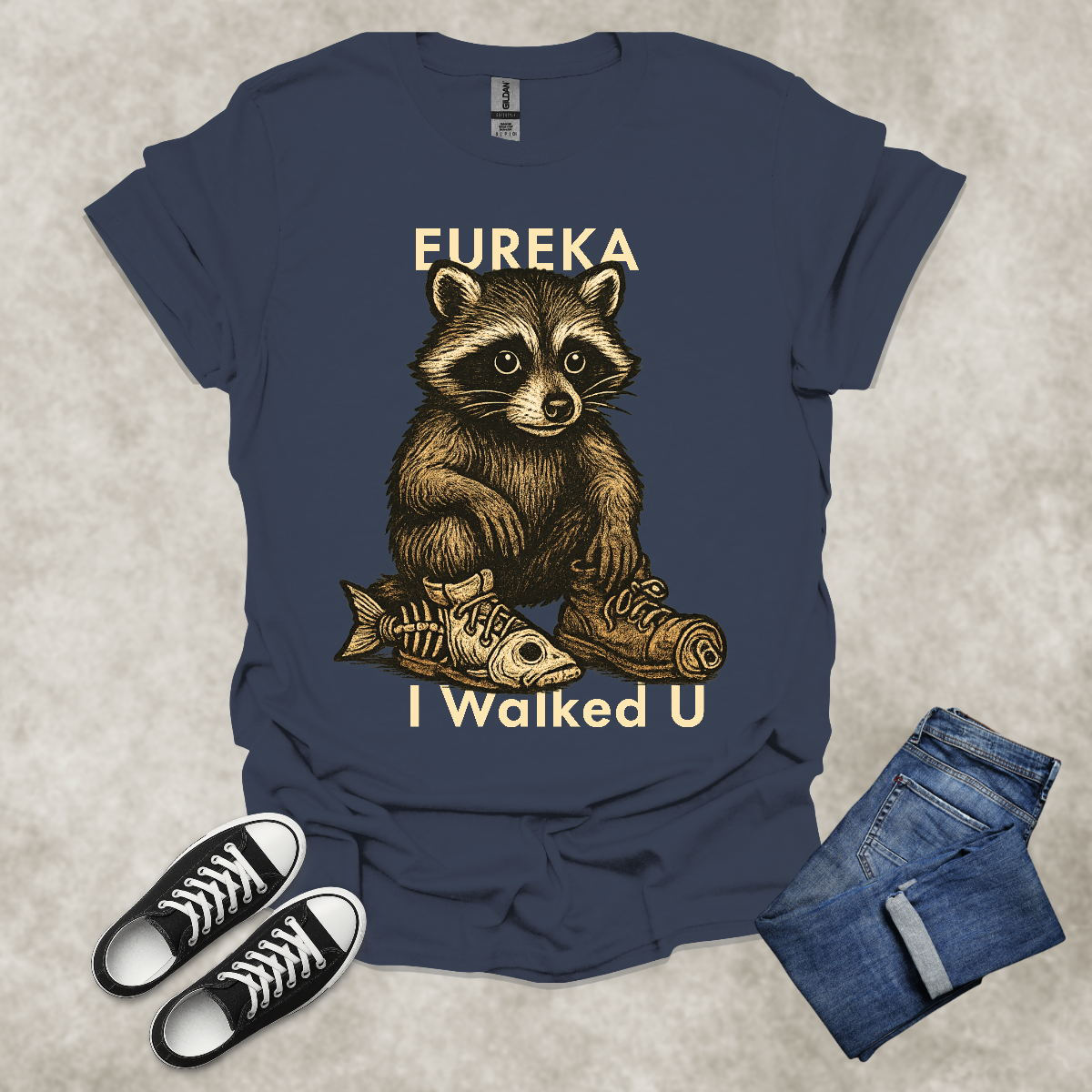 EUREKA I WALKED U — Surreal Animal Art Tee: Unisex Softstyle T-Shirt