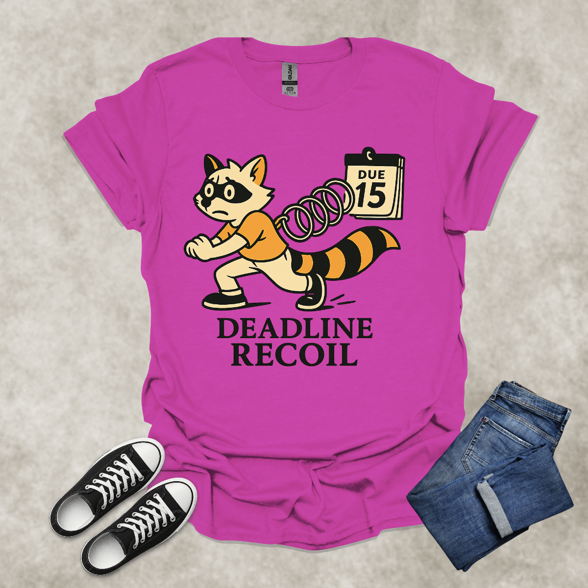 DEADLINE RECOIL — Financial Satire Tee: Unisex Softstyle T-Shirt