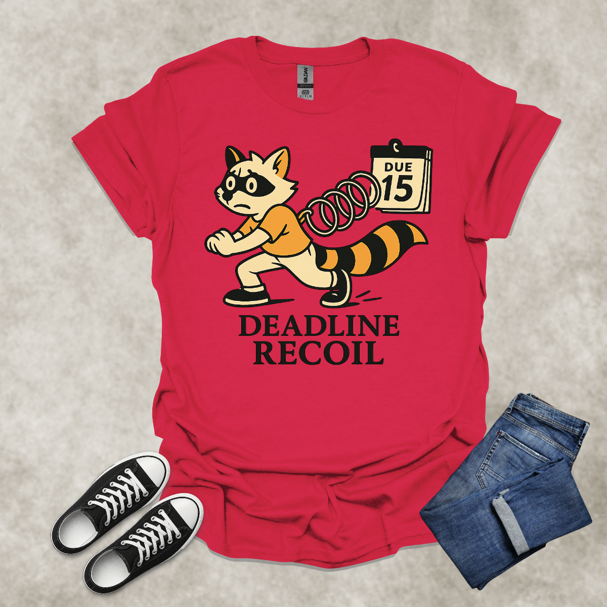 DEADLINE RECOIL — Financial Satire Tee: Unisex Softstyle T-Shirt