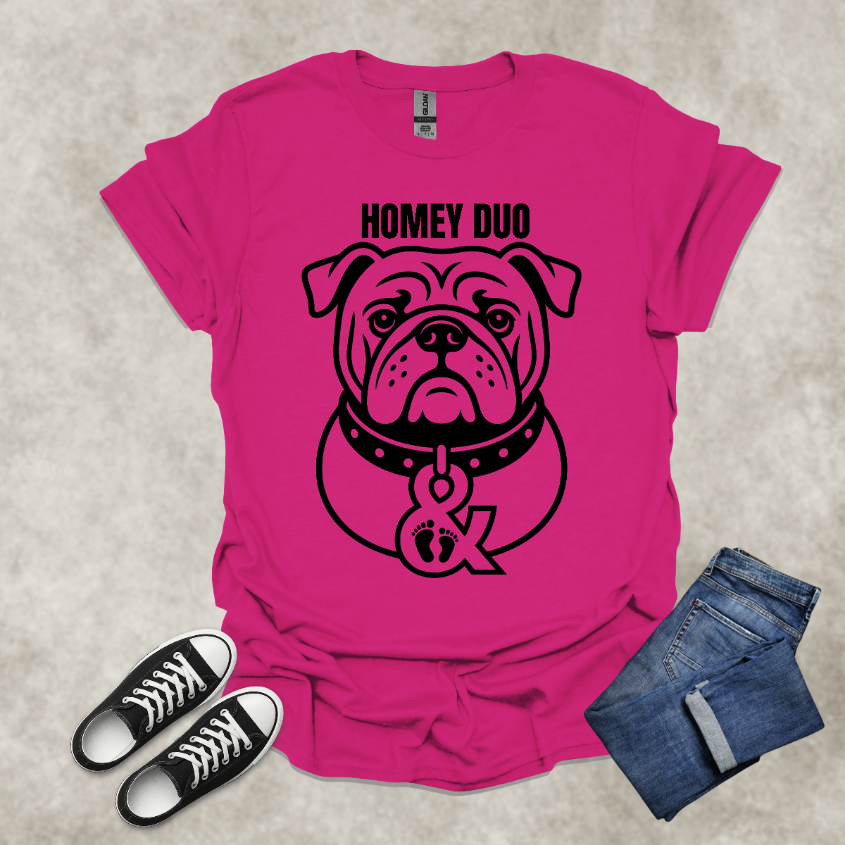 HOMEY DUO — Bulldog Streetwear Graphic Tee: Unisex Softstyle T-Shirt