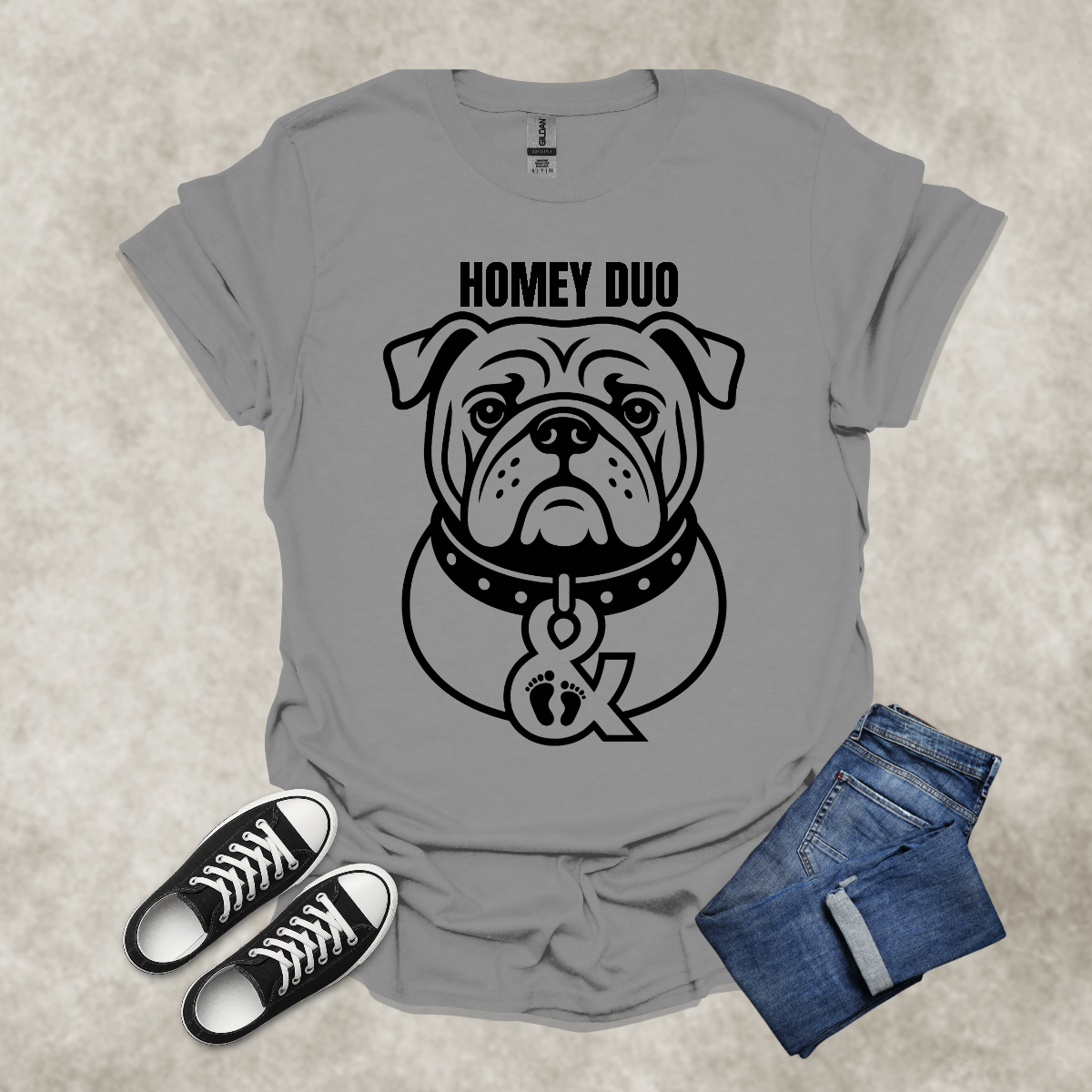 HOMEY DUO — Bulldog Streetwear Graphic Tee: Unisex Softstyle T-Shirt