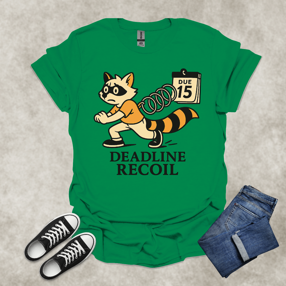 DEADLINE RECOIL — Financial Satire Tee: Unisex Softstyle T-Shirt