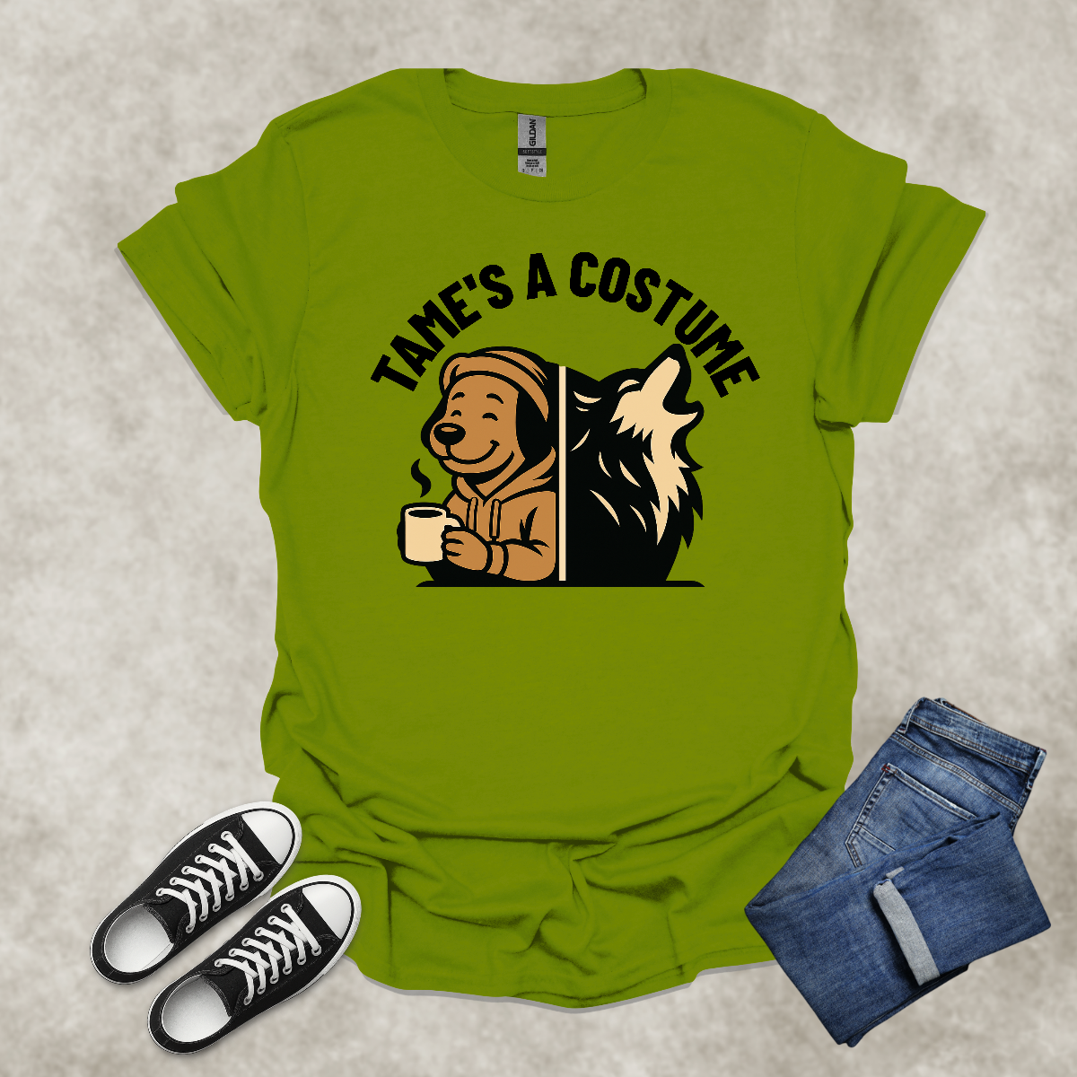 TAME IS A COSTUME — Lifestyle Contrast Tee: Unisex Softstyle T-Shirt