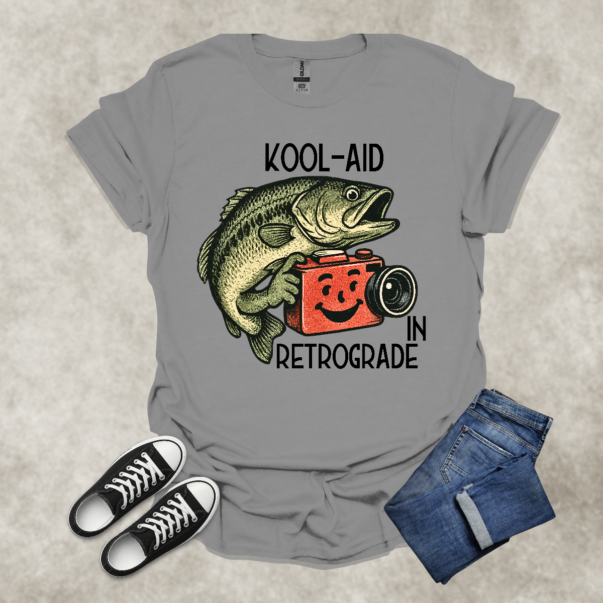 KOOL-AID IN RETROGRADE — Surreal Humor Graphic Tee: Unisex Softstyle T-Shirt