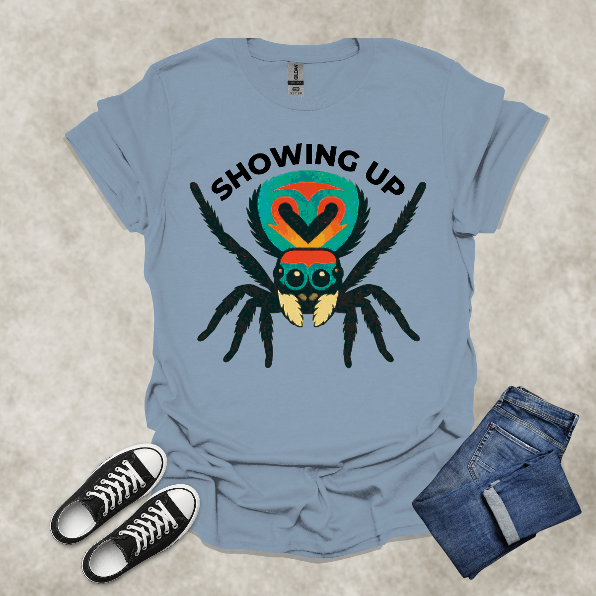 SHOWING UP and NOT SHOWING OFF — Nature-Inspired Lifestyle Tee: Unisex Softstyle T-Shirt