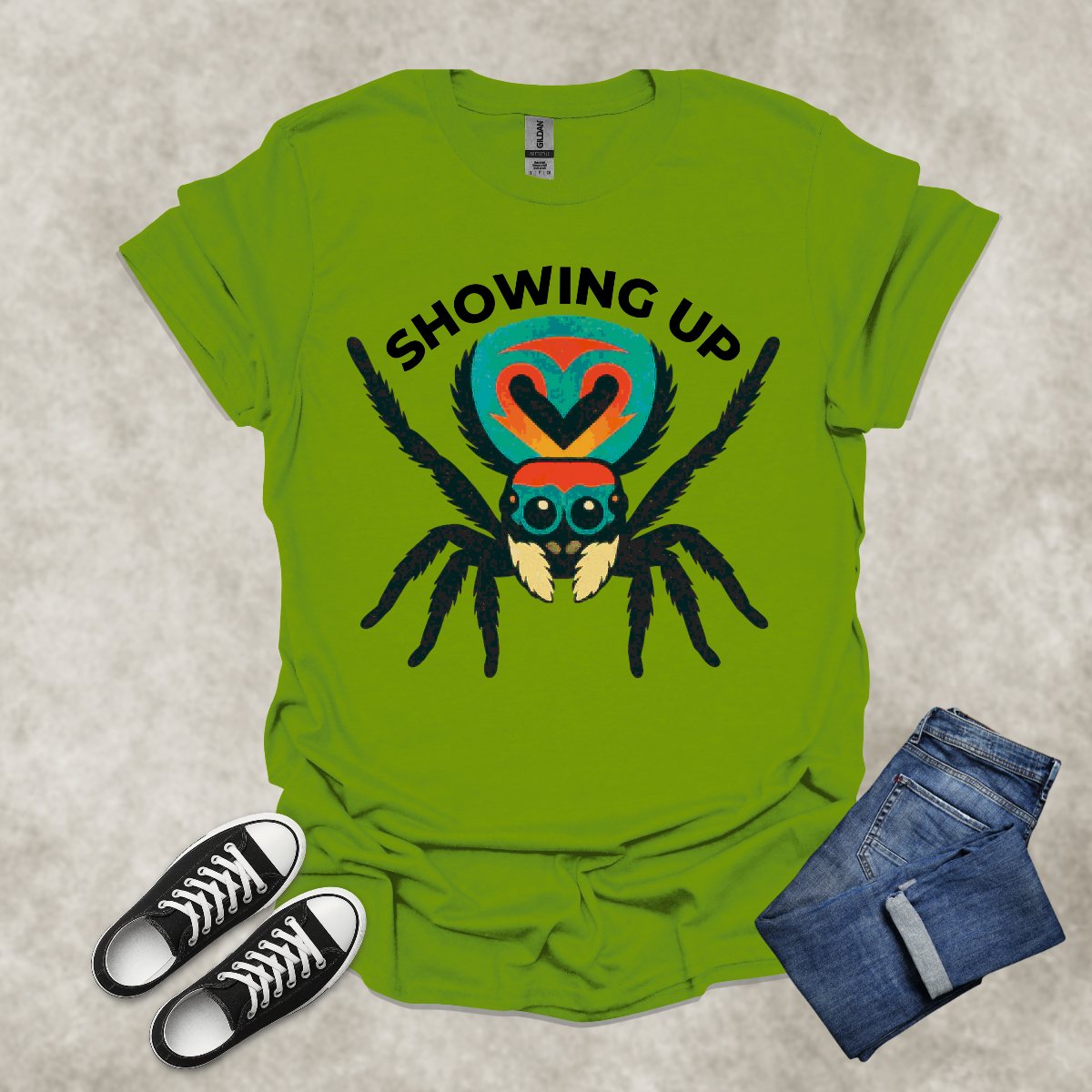 SHOWING UP and NOT SHOWING OFF — Nature-Inspired Lifestyle Tee: Unisex Softstyle T-Shirt