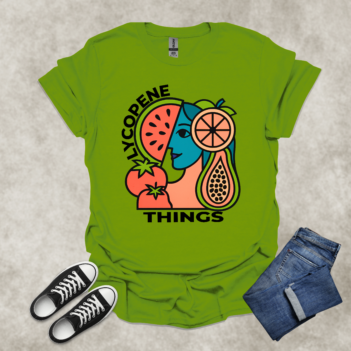 LYCOPENE THINGS — Abstract Produce Art Tee: Unisex Softstyle T-Shirt