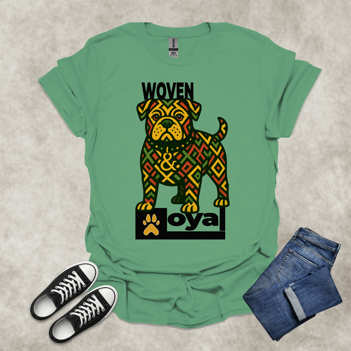 WOVEN LOYAL — Bulldog Symbolism Graphic Tee: Unisex Softstyle T-Shirt
