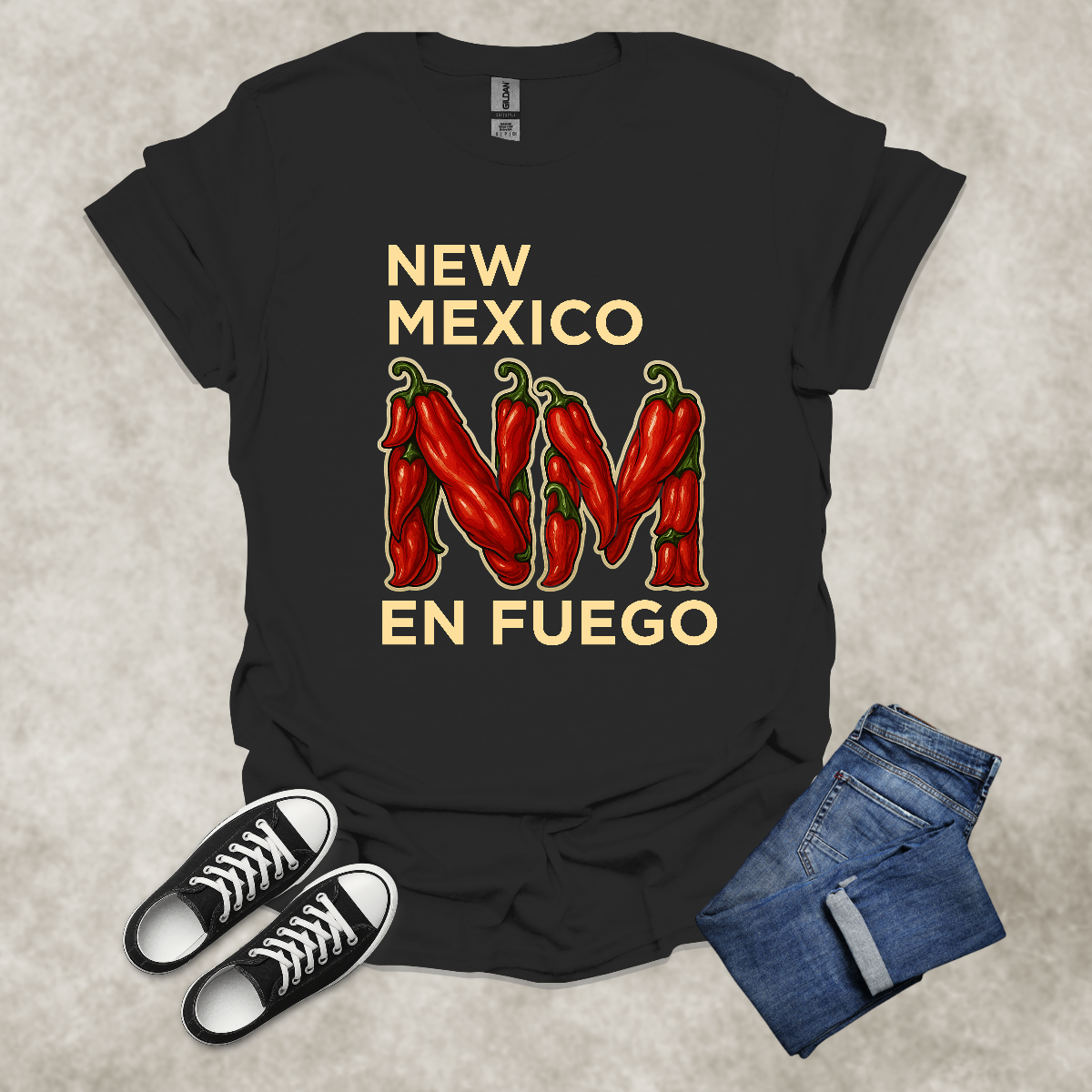 NEW MEXICO: EN FUEGO — State Pride Graphic Tee: Unisex Softstyle T-Shirt