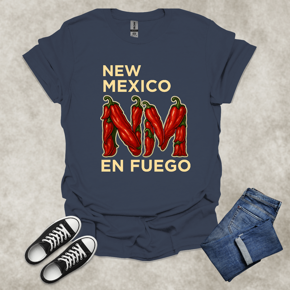 NEW MEXICO: EN FUEGO — State Pride Graphic Tee: Unisex Softstyle T-Shirt
