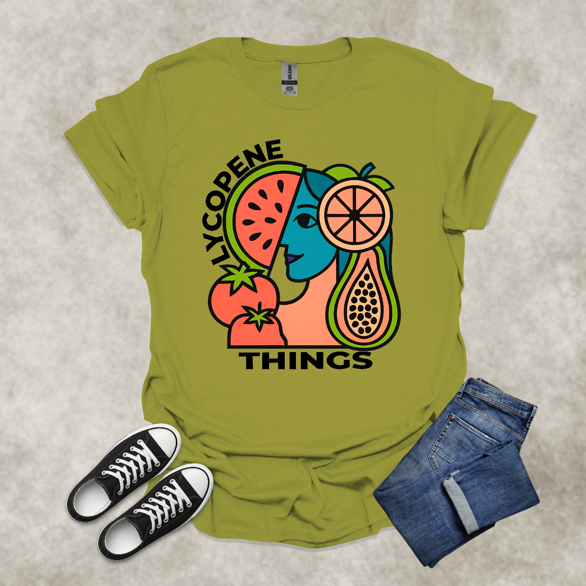 LYCOPENE THINGS — Abstract Produce Art Tee: Unisex Softstyle T-Shirt