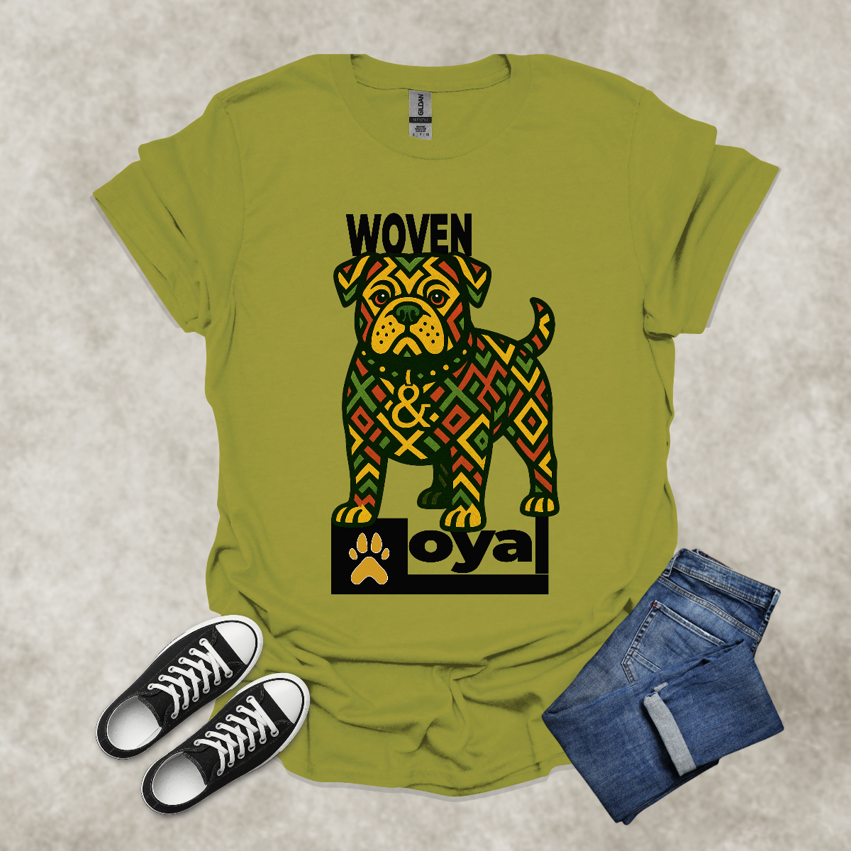 WOVEN LOYAL — Bulldog Symbolism Graphic Tee: Unisex Softstyle T-Shirt