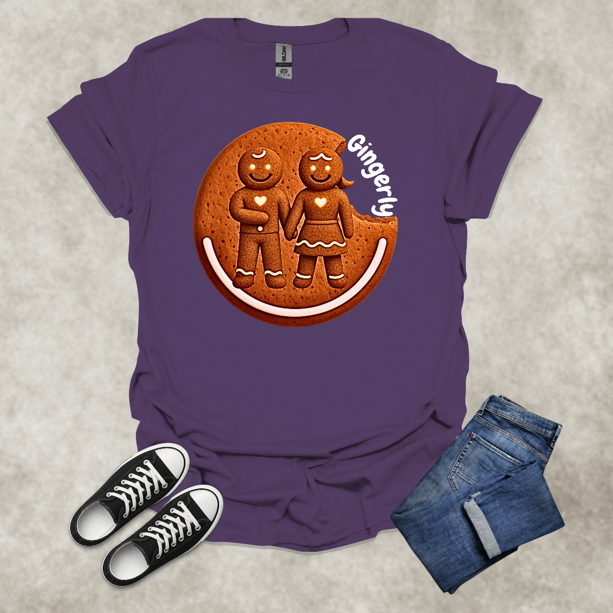 GINGERLY — Gingerbread Love Graphic Tee: Unisex Softstyle T-Shirt