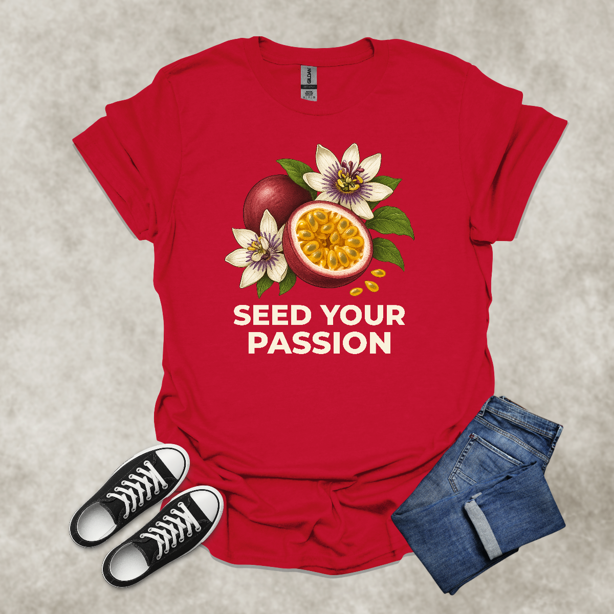 SEED YOUR PASSION — Botanical Graphic Tee: Unisex Softstyle T-Shirt