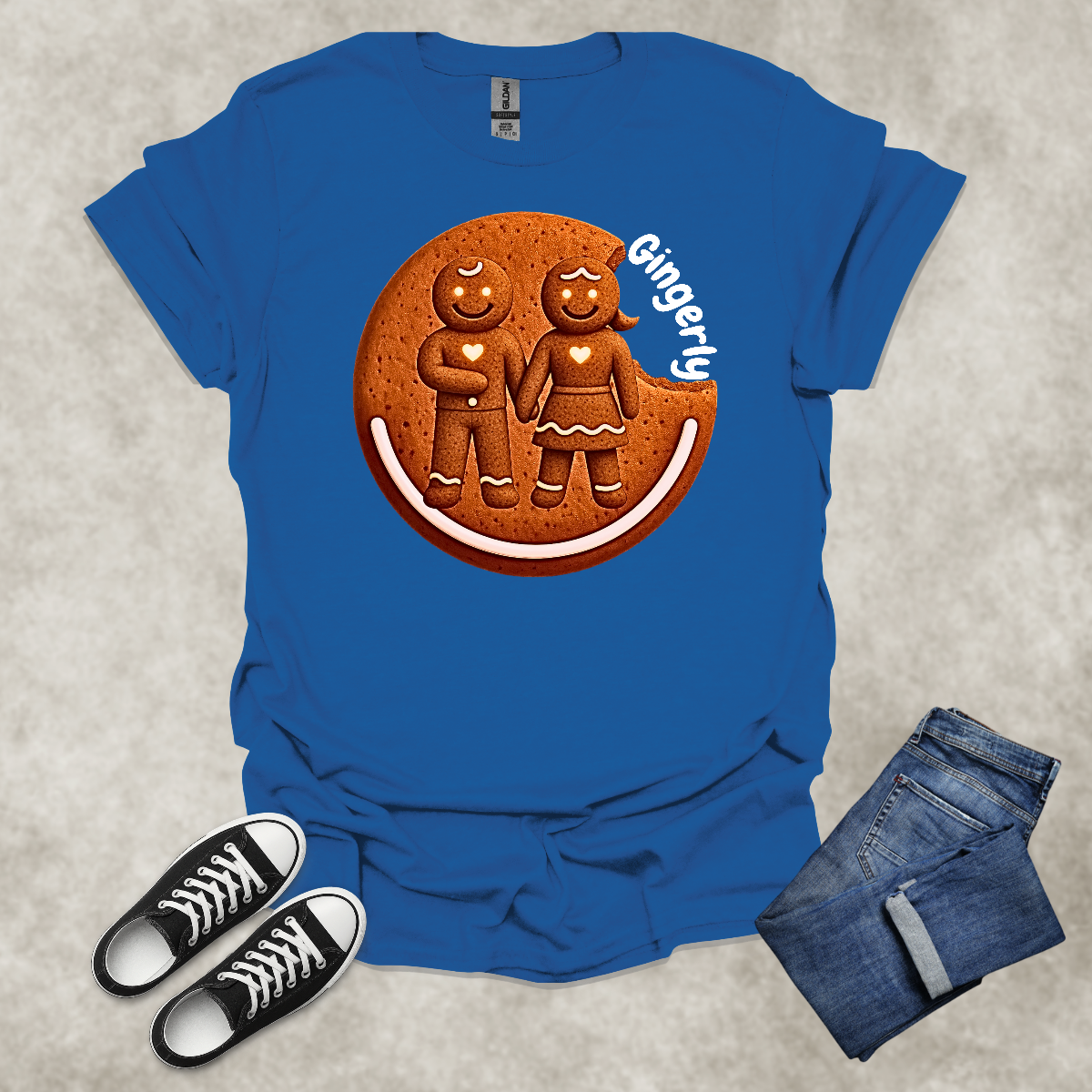 GINGERLY — Gingerbread Love Graphic Tee: Unisex Softstyle T-Shirt