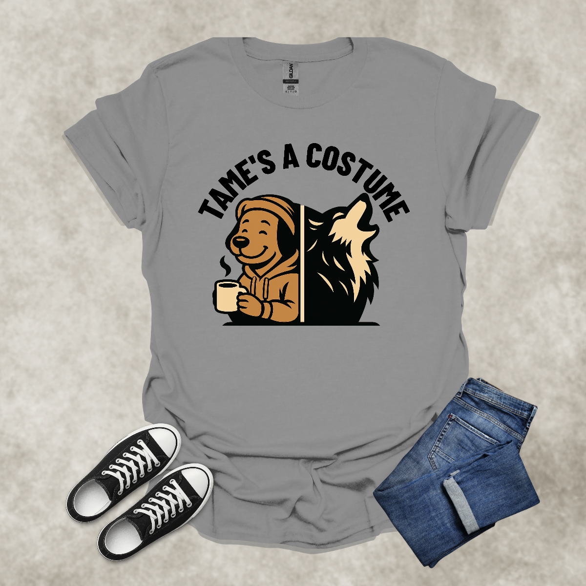 TAME IS A COSTUME — Lifestyle Contrast Tee: Unisex Softstyle T-Shirt
