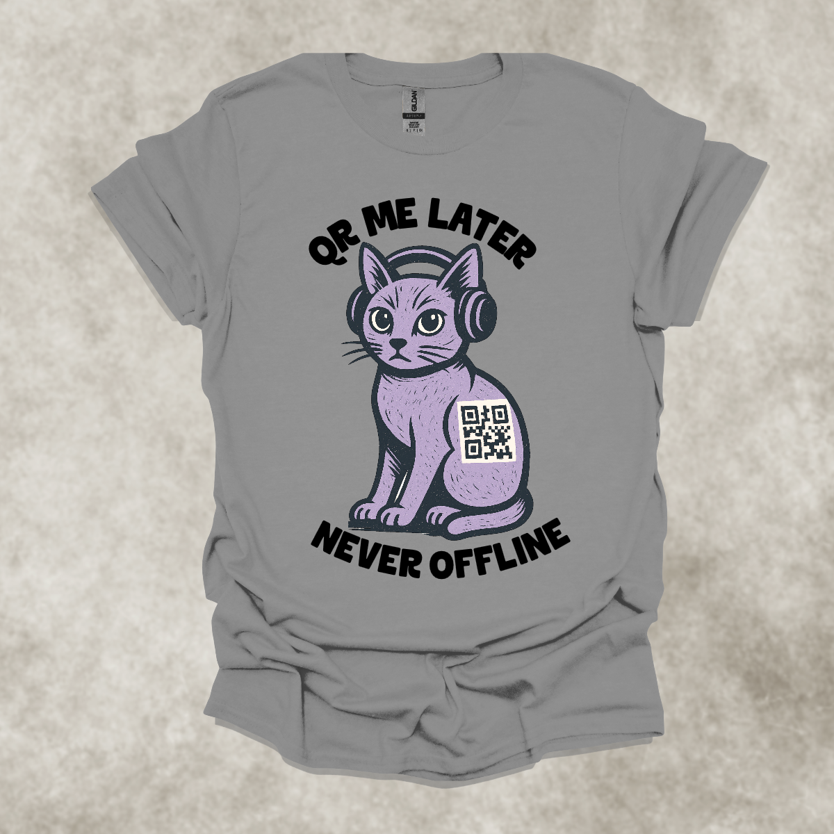 QR ME LATER: NEVER OFFLINE: GEN Z — Generational Graphic Tee: Unisex Softstyle T-Shirt