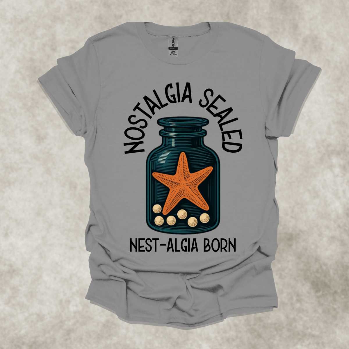 NOSTALGIA SEALED: NEST-ALGIA BORN — Surreal Ocean Art Tee: Unisex Softstyle T-Shirt
