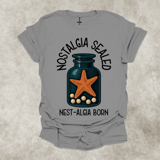 NOSTALGIA SEALED: NEST-ALGIA BORN — Surreal Ocean Art Tee: Unisex Softstyle T-Shirt