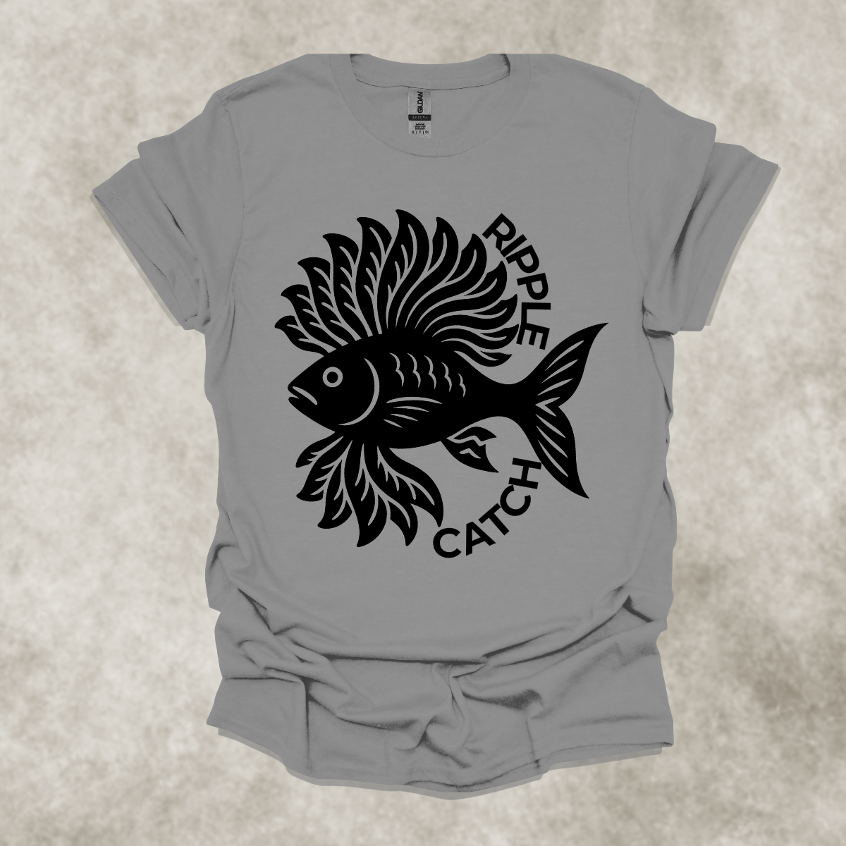 RIPPLE CATCH — Surreal Aquatic Art Tee: Unisex Softstyle T-Shirt