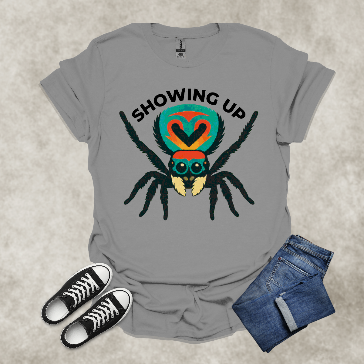 SHOWING UP and NOT SHOWING OFF — Nature-Inspired Lifestyle Tee: Unisex Softstyle T-Shirt