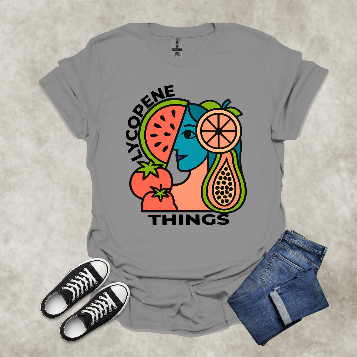 LYCOPENE THINGS — Abstract Produce Art Tee: Unisex Softstyle T-Shirt