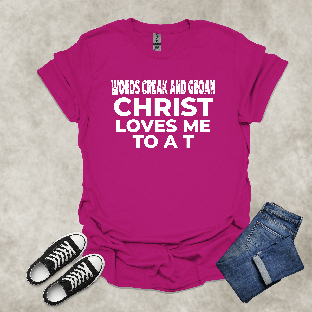 CHRIST LOVES ME TO A T — Scripture-Inspired Graphic Tee: Unisex Softstyle T-Shirt