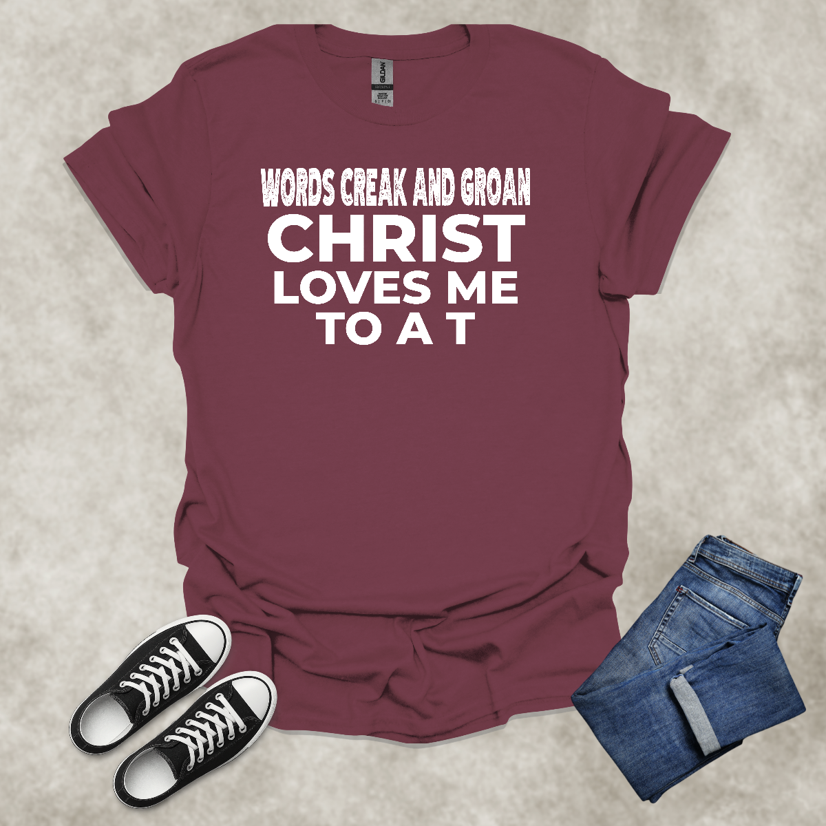 CHRIST LOVES ME TO A T — Scripture-Inspired Graphic Tee: Unisex Softstyle T-Shirt
