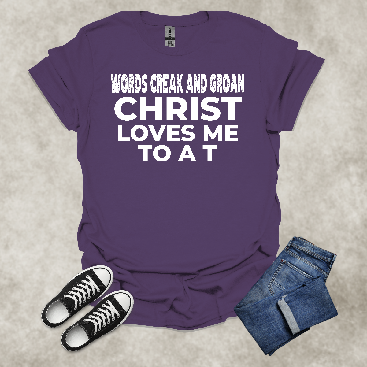 CHRIST LOVES ME TO A T — Scripture-Inspired Graphic Tee: Unisex Softstyle T-Shirt