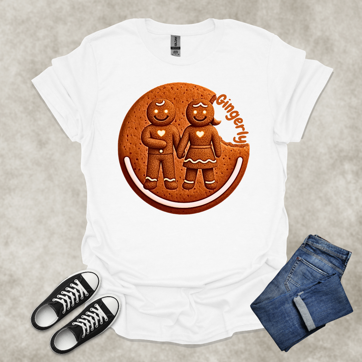 GINGERLY — Gingerbread Love Graphic Tee: Unisex Softstyle T-Shirt