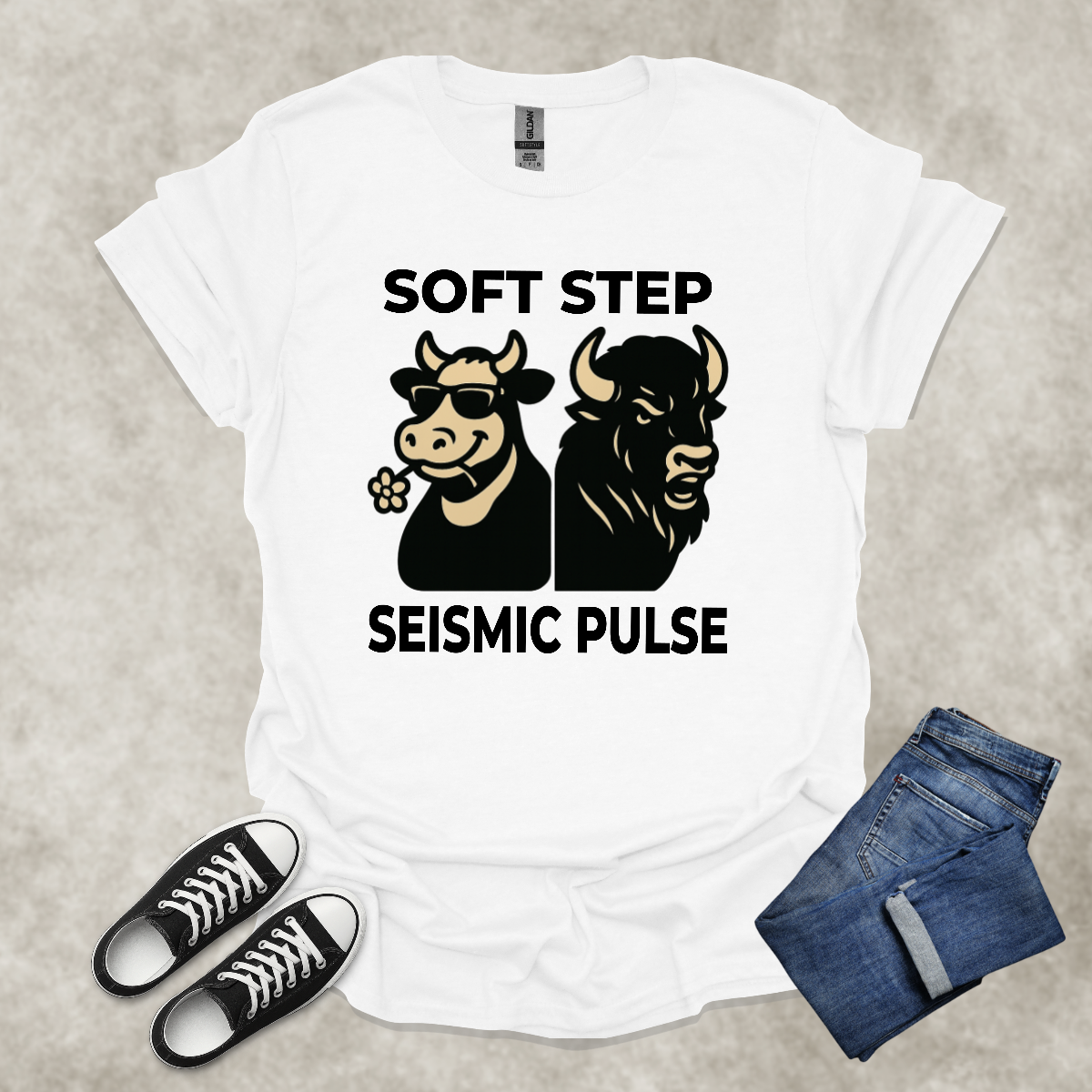 SOFT STEP: SEISMIC PULSE — Animal Symbolism Graphic Tee: Unisex Softstyle T-Shirt