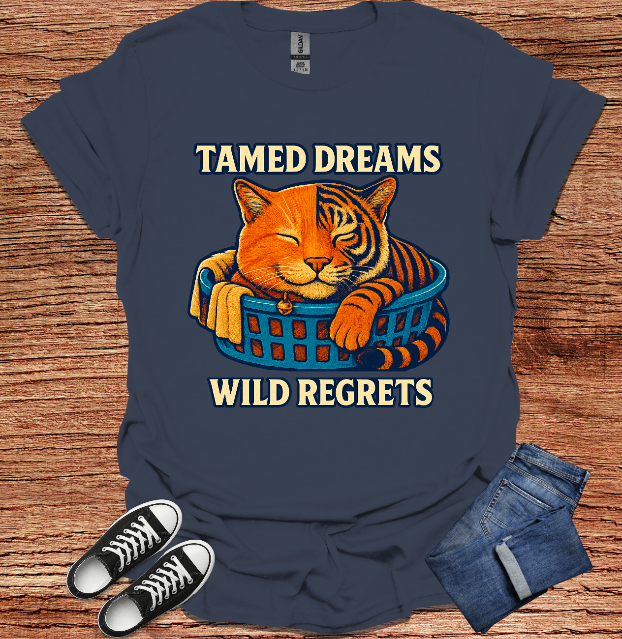 TAMED DREAMS: WILD REGRETS — Haunting Contrast Tee: Unisex Softstyle T-Shirt