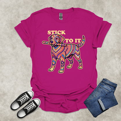 STICK TO IT — Persistence-Inspired Labrador Tee: Unisex Softstyle T-Shirt