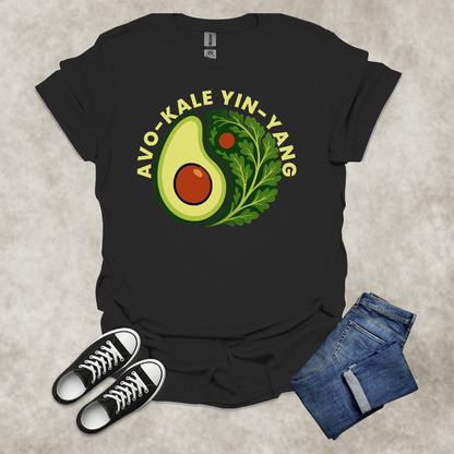 AVO-KALE: YIN-YANG — Foodie Wellness Graphic Tee: Unisex Softstyle T-Shirt