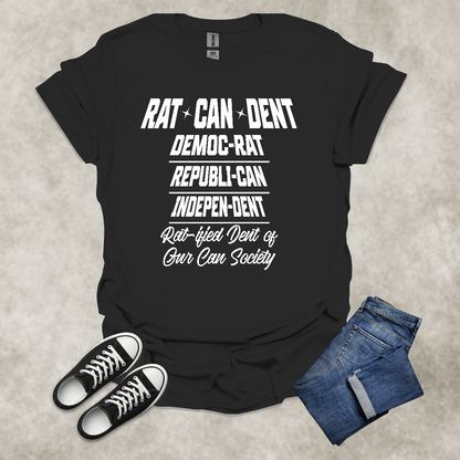 RAT CAN DENT — Political Satire Tee: Unisex Softstyle T-Shirt