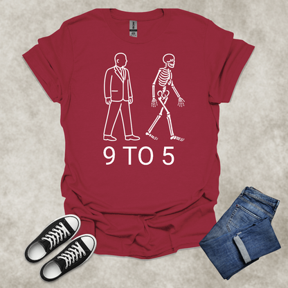 9 TO 5 — Corporate Satire Tee: Unisex Softstyle T-Shirt