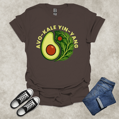 AVO-KALE: YIN-YANG — Foodie Wellness Graphic Tee: Unisex Softstyle T-Shirt