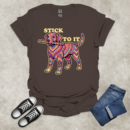 STICK TO IT — Persistence-Inspired Labrador Tee: Unisex Softstyle T-Shirt