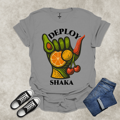 DEPLOY SHAKA — Surreal Produce Graphic Tee: Unisex Softstyle T-Shirt