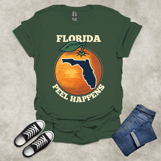 FLORIDA: PEEL HAPPENS — State Pride Graphic Tee: Unisex Softstyle T-Shirt
