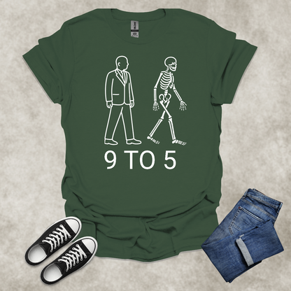 9 TO 5 — Corporate Satire Tee: Unisex Softstyle T-Shirt