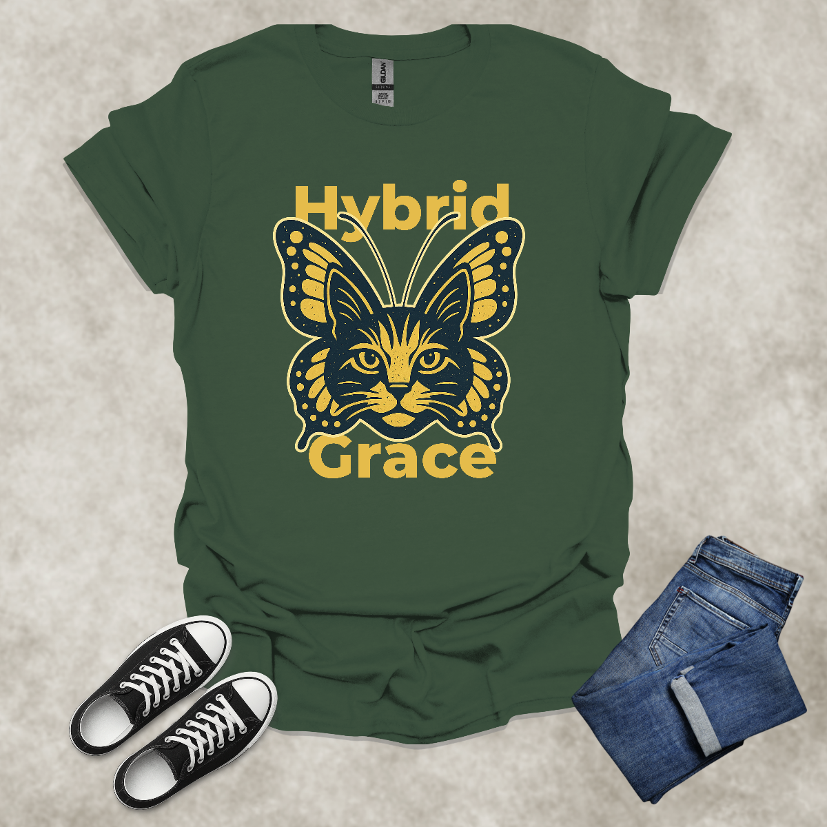 HYBRID GRACE — Surreal Nature Graphic Tee: Unisex Softstyle T-Shirt