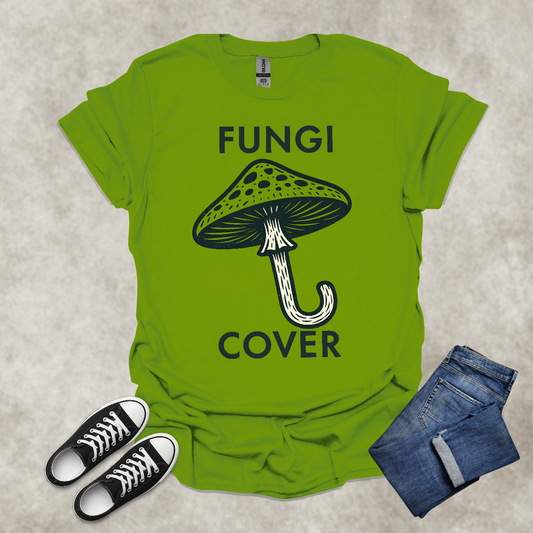 FUNGI COVER — Mushroom Art Graphic Tee: Unisex Softstyle T-Shirt