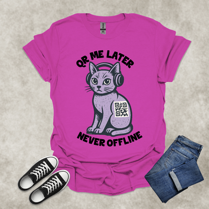 QR ME LATER: NEVER OFFLINE: GEN Z — Generational Graphic Tee: Unisex Softstyle T-Shirt